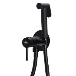 Skrytá batéria na bidet so Stop spray, hadica 1,2 m, okrúhla, matná čierna