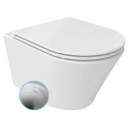 Závesná WC misa PACO, Vortex Rimless, 36x53cm, biela