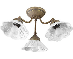 NAPOLI stropné svietidlo, 3xE14,40W, 230V, keramické tienidlo, bronz