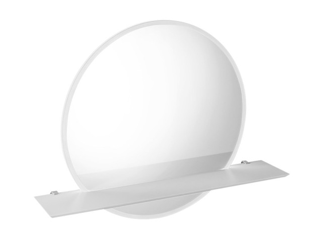 VISO kulaté LED podsvícené zrcadlo pr.70cm s Rockstone policí, bílá mat