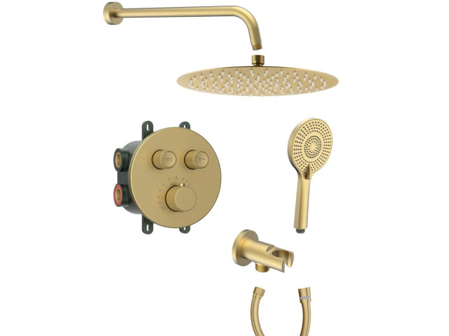 SMART SELECT sprchový set s termostatickou batériou, 2 výstupy, zlatý matný