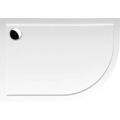 RENA L sprchová vanička z liateho mramoru, štvrťkruh 100x80x4cm, R550, ľavá, biela