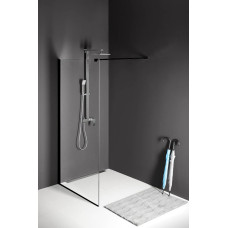 MODULAR SHOWER BLACK jednodílná zástěna pevná k instalaci na zeď, 1100 mm