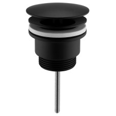 Umyvadlová výpust 5/4“, neuzavíratelná, veľká zátka, 5-65mm, čierna matná