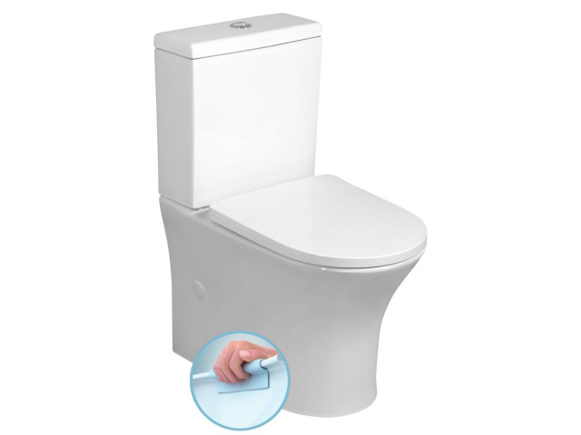 LEON RIMLESS WC kombi misa s nádržkou, spodný/zadný odpad, biela