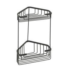 SMART dvojposchodová rohová polica 200x325x151mm, čierna mat