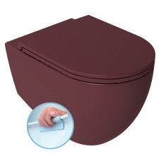INFINITY závesná WC misa, Rimless, 36,5x53cm, maroon red