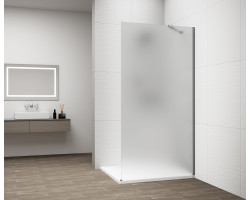 ESCA CHROME jednodielna sprchová zástena na inštaláciu k stene, matné sklo, 1100 mm