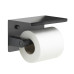 Držiak toaletného papiera s poličkou, čierna mat