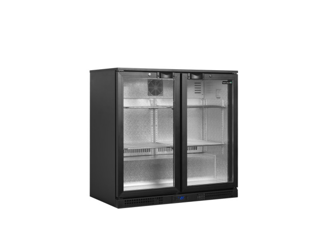 Sklenené výklopné dvere minibaru, čierne TEFCOLD BA21H