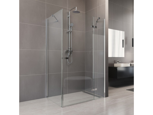 Sprchovací kút, Novea, obdĺžnik, 90x100 cm, chróm ALU, sklo Číre, dvere pravé a pevný diel CK10216ZP