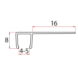 Sada vertikálnych tesnení pre sklo 5/5 mm, 2000 mm (2 ks)