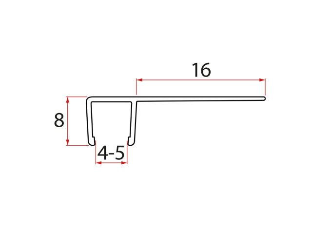 Sada vertikálnych tesnení pre sklo 5/5 mm, 2000 mm (2 ks)