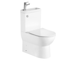 JALTA HYGIE WC kombi s umývadlom, bez ráfika, spodný/zadný odpad, biela
