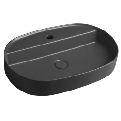 Keramické umývadlo INFINITY OVAL na doske, 60x40cm, antracit