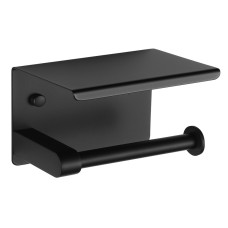 Držiak na toaletný papier s odkladacou plochou, matná čierna