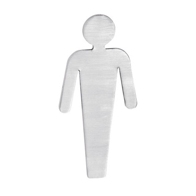 Nápis WC páni, 80x35x2mm, matná nerezová oceľ