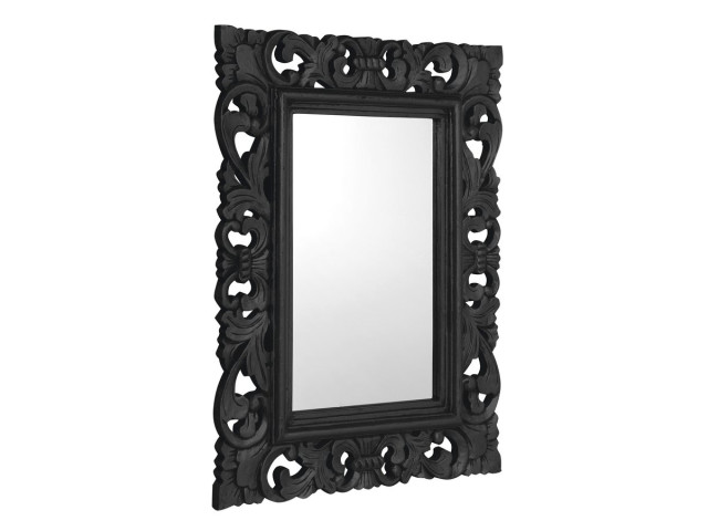 SAMBLUNG zrcadlo ve vyřezávaném rámu 60x80cm, černá