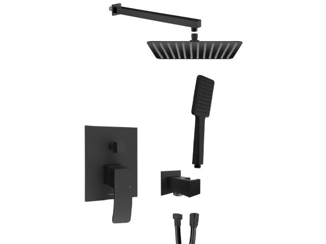 GINKO podomietkový sprchový set s pákovou batériou, 2 výstupy, čierna mat