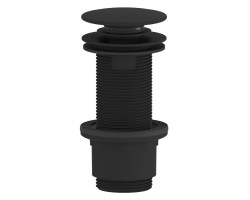 Umyvadlový vývod 5/4“, click-clack, veľká zátka, 10-80 mm, ABS/čierny matný