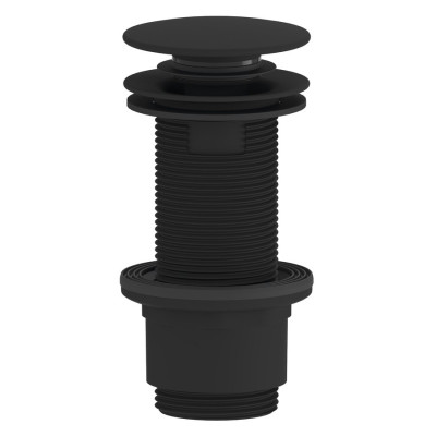 Umyvadlový vývod 5/4“, click-clack, veľká zátka, 10-80 mm, ABS/čierny matný