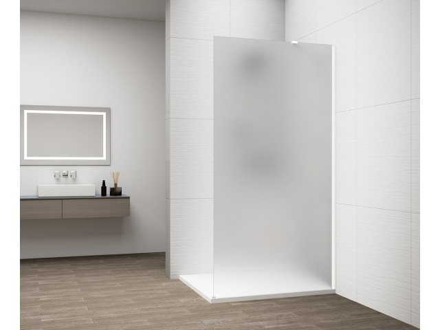 ESCA WHITE MATT jednodielna sprchová zástena na inštaláciu k stene, matné sklo, 1400 mm