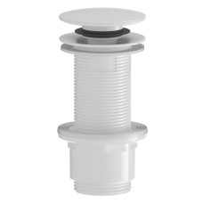 Umyvadlový vývod 5/4“, click-clack, veľká zátka, 10-80 mm, ABS/biela