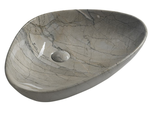 DALMA keramické umývadlo 58,5x39x14 cm, grigio