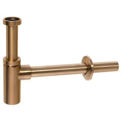 Sifón k umývadlu 5/4", výstup 32 mm, okrúhly, matná meď