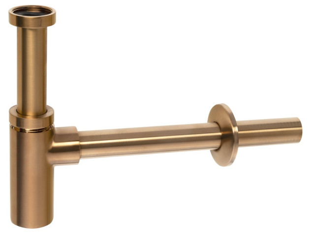 Sifón k umývadlu 5/4", výstup 32 mm, okrúhly, matná meď