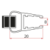 Set magnetických těsnění pro sklo 8mm a 3M pro nalepení , 2000mm (2ks)