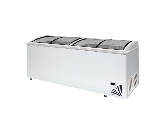 Pultová mraznička so zaobleným skleneným vekom ARO 706/2 White Edge