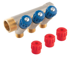 Sanitárny rozdeľovač 1" x 1/2", 3-cestný