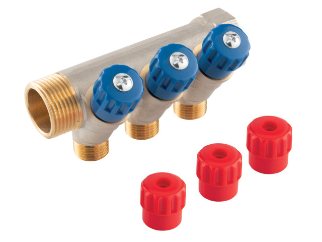 Sanitárny rozdeľovač 1" x 1/2", 4-cestný