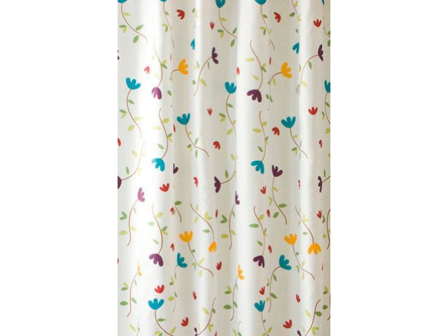 Sprchový záves 180x200cm, polyester, kvetovaný