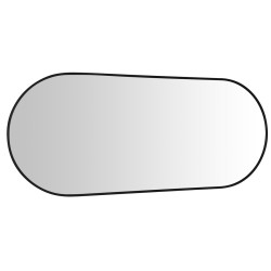 Oválne zrkadlo AROWANA v ráme 120x50cm, čierne matné