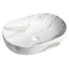 CALEO keramické umývadlo na dosku, 60x42cm, bianco carrara