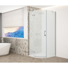 TRINITY CHROME štvrťkruhový sprchový kút 900x900 mm, matné sklo, ľavý