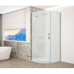 TRINITY CHROME štvrťkruhový sprchový kút 900x900 mm, matné sklo, ľavý