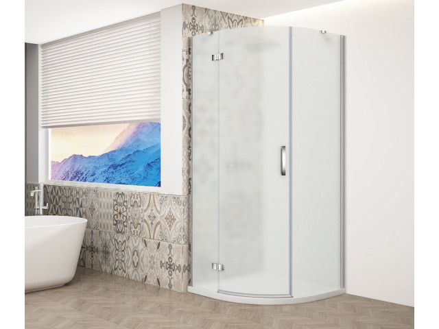 TRINITY CHROME štvrťkruhový sprchový kút 900x900 mm, matné sklo, ľavý
