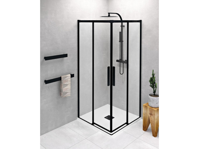 ALTIS LINE BLACK čtvercový sprchový kout 800x800 mm, rohový vstup, čiré sklo