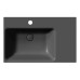Keramická umývadlová doska NUBES 80x50cm, s odkladacou plochou na pravej strane, matná čierna