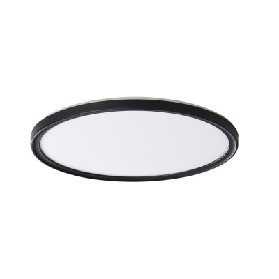 AZPO stropné LED svietidlo, ø 290 mm, 18,5 W, IP54, čierna matná
