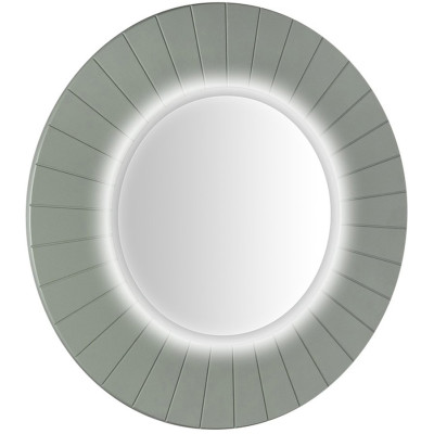 LUMIRO STRIP okrúhle zrkadlo s LED osvetlením v ráme ø 90 cm, zelené