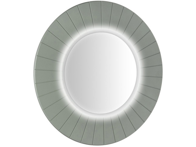 LUMIRO STRIP okrúhle zrkadlo s LED osvetlením v ráme ø 90 cm, zelené