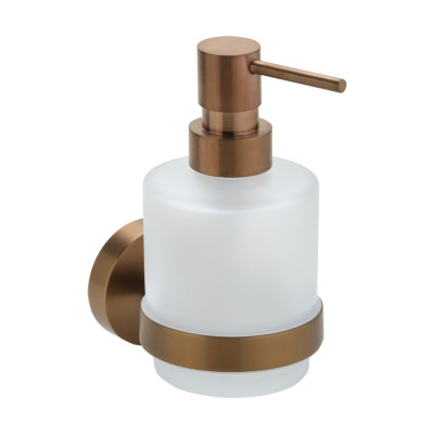 X-ROUND COPPER dávkovač mydla 200 ml, mliečne sklo, matná meď