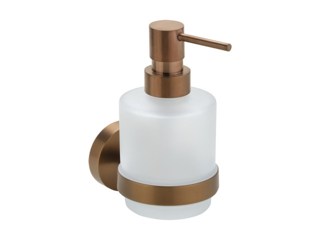 X-ROUND COPPER dávkovač mydla 200 ml, mliečne sklo, matná meď