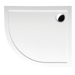 RENA R sprchová vanička z liateho mramoru, štvrťkruh 90x80x4cm, R550, pravá, biela