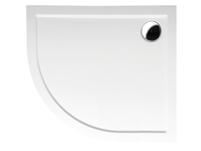 RENA R sprchová vanička z liateho mramoru, štvrťkruh 90x80x4cm, R550, pravá, biela