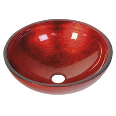 MURANO ROSSO IMPERO sklenené umývadlo okrúhle 40x14 cm, červená